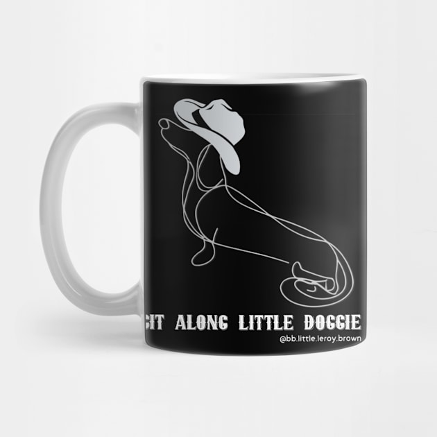 Git A Long Little Doggie (WHITE) Single Line Art Design by Long-N-Short-Shop